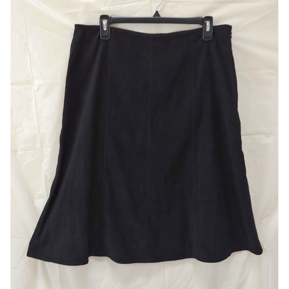 Orvis Skirt Sz 14 Black Large A Line Swing Stretch Side Zip Midi - Picture 1 of 7